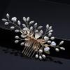 Beaupretty Bridal Hair Comb Rhinestones and Pearls Elegant Flower Alloy Headpiece for Women Wedding Hair Accessory for Dances and Special Occasions view 3