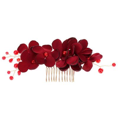 1pc Floral Headpiece Bridal Headpieces for Wedding Flower Inserted Comb Fabrics Side Combs Bridal Hair Comb Bride Hairstyles Wedding Hair Accessories The Fabric Bridesmaid Crystal