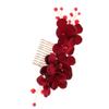 1pc Floral Headpiece Bridal Headpieces for Wedding Flower Inserted Comb Fabrics Side Combs Bridal Hair Comb Bride Hairstyles Wedding Hair Accessories The Fabric Bridesmaid Crystal view 3