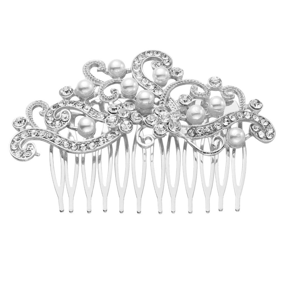 Bridesmaid Hair Comb Vintage Hair Accessories Women Side Comb Bridal Accessories Rose Bridal Clip Bride Headpieces for Wedding Tiara Metal Women's Antique