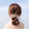Beaupretty Wedding Handmade Hair Comb Golden Flower and Leaf Design Elegant Bridal Hair Accessories for Special Occasions for Weddings Dances view 2