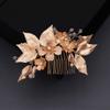Beaupretty Wedding Handmade Hair Comb Golden Flower and Leaf Design Elegant Bridal Hair Accessories for Special Occasions for Weddings Dances view 3