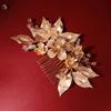 Beaupretty Wedding Handmade Hair Comb Golden Flower and Leaf Design Elegant Bridal Hair Accessories for Special Occasions for Weddings Dances view 4