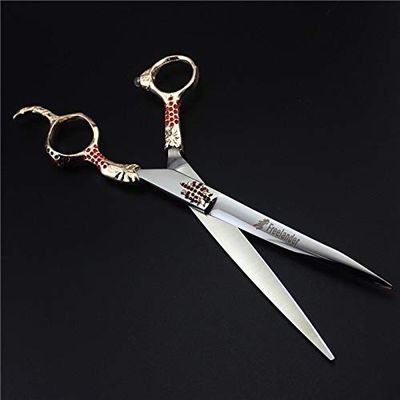 Hair Cutting Scissors, 7.0 Inch Japanese 440C Red Personality Hairdressing Scissors Stainless Steel Scissors Professional Hairdresser Hairdressing Scissors BY ZZYY (Color : Cutting scissors)