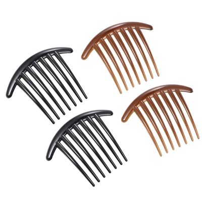 Beaupretty 10pcs Acrylic Hair Side Combs Teethed Insert Combs for Women and Girls Black Elegant Hair Accessories for Occasions