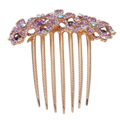 Beaupretty Rhinestone Hair Comb for Elegant Hairstyles Crystal Hair Insert Comb for Weddings Purple Hairpin Accessory for Women Charming Bridal Headpiece for Special Occasions