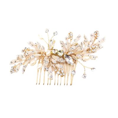 Beaupretty Alloy Hair Comb Pearl Inlay and Rhinestone Decorative Design for Women Elegant Hair Accessory for Weddings Parties and Special Occasions