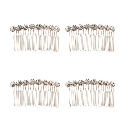 Beaupretty 4pcs Rhinestone Hair Comb Elegant Floral Bang Hair Accessories for Women Headwear for Parties and Weddings Gorgeous Design