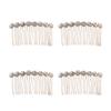 Beaupretty 4pcs Rhinestone Hair Comb Elegant Floral Bang Hair Accessories for Women Headwear for Parties and Weddings Gorgeous Design view 1