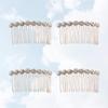 Beaupretty 4pcs Rhinestone Hair Comb Elegant Floral Bang Hair Accessories for Women Headwear for Parties and Weddings Gorgeous Design view 3
