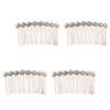 Beaupretty 4pcs Rhinestone Hair Comb Elegant Floral Bang Hair Accessories for Women Headwear for Parties and Weddings Gorgeous Design view 4