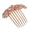 Beaupretty Rhinestone Hair Comb for Women Elegant Crystal Hair Insert Accessory Pink for Weddings and Special Occasions Adds Charm and Beauty to Hairstyle view 3