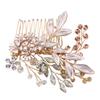 Beaupretty 1pc Elegant Rhinestone Inlaid Flower Hair Comb for Weddings Bridal Hair Accessories Decorative Alloy Pearl Headdress for Special Occasions Easy to Use and Stylish view 2