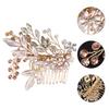 Beaupretty 1pc Elegant Rhinestone Inlaid Flower Hair Comb for Weddings Bridal Hair Accessories Decorative Alloy Pearl Headdress for Special Occasions Easy to Use and Stylish view 4