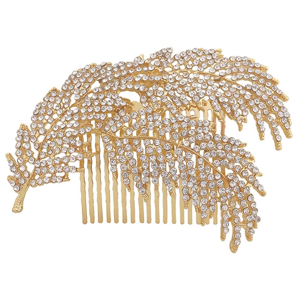 Beaupretty Rhinestone Hair Insert Comb Floral Design for Bridal Headdress Elegant Wedding Headwear Accessory Luxurious Pearl Flower Hair Comb for Brides and Special Occasions