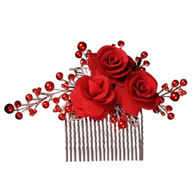 Beaupretty Vintage Chinese Style Pearl Hair Comb for Wedding Bridal Headdress Accessory Women's Decorative Hairpin