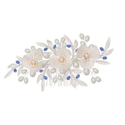Beaupretty Elegant Pearl Flower Hair Comb for Brides Creative Bridal Headdress for Weddings Special Occasions and Photo Props Delicate Hair Accessory for Engagements and Anniversaries