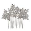Beaupretty 1pc Rhinestone Hair Comb for Brides Elegant Flower Headdress Wedding Hair Accessory Suitable for Occasions Beautiful Design view 1