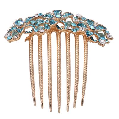Beaupretty Rhinestone Hair Comb for Women Elegant Crystal Hair Insert Headpiece Blue for Weddings Dances and Special Occasions Adds Charm and Confidence to Your Hairstyle