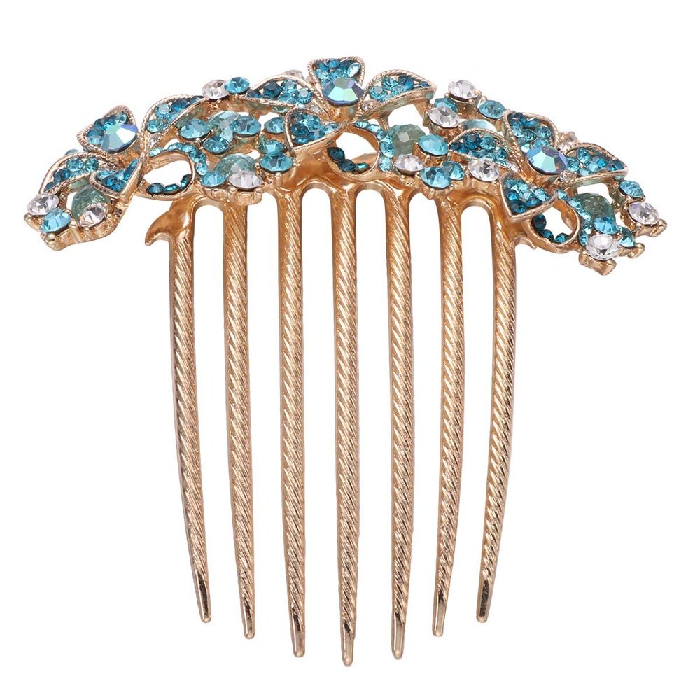 Beaupretty Rhinestone Hair Comb for Women Elegant Crystal Hair Insert Headpiece Blue for Weddings Dances and Special Occasions Adds Charm and Confidence to Your Hairstyle