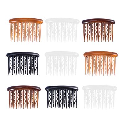 Beaupretty 48pcs Plastic Hair Side Combs Teeth Wave Teeth Combs for Fine Hair Includes Black Dark Coffee Light Coffee and White Bridal Wedding for Women