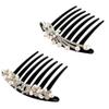 2pcs Hair Clip Rhinestone Bobby Pins Hair Barrettes Rhinestone Comb Pearl Tiara Comb for Bridal Wedding Hair Pearl Hair Bride Headgear Hairpin s view 1