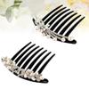 2pcs Hair Clip Rhinestone Bobby Pins Hair Barrettes Rhinestone Comb Pearl Tiara Comb for Bridal Wedding Hair Pearl Hair Bride Headgear Hairpin s view 2