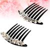 2pcs Hair Clip Rhinestone Bobby Pins Hair Barrettes Rhinestone Comb Pearl Tiara Comb for Bridal Wedding Hair Pearl Hair Bride Headgear Hairpin s view 3