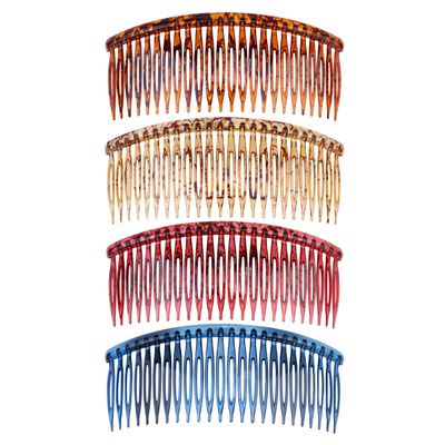 4pcs Beef Tendon Resin Drop-resistant Comb Goody Hair Clips for Women French Side Comb White Curly Short Afro Wig Hair Clip s French Women's Head Curtain Jewelry