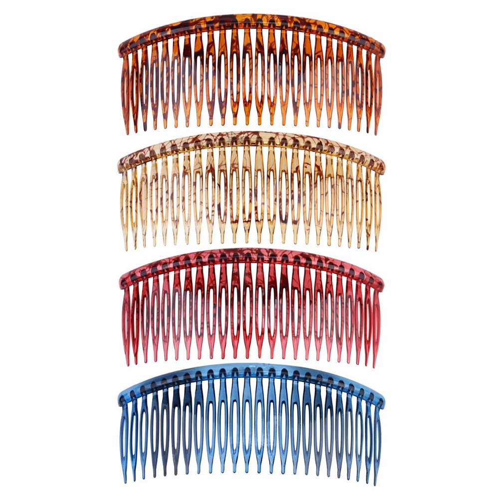 4pcs Beef Tendon Resin Drop-resistant Comb Goody Hair Clips for Women French Side Comb White Curly Short Afro Wig Hair Clip s French Women's Head Curtain Jewelry