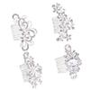 4pcs Heart Suspender Clips Flower Crystal Combs Rhinestone Combs Rhinestone Hair Comb Bridal Hair Comb Scissor Sleeve Hair Toppers Headbord Alloy Comb Accessories Bride Pearl view 4