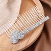 Beaupretty 2pcs Rhinestone Inlay Heart Hair Combs for Brides Alloy Hair Decoration for Weddings Bridal Parties and Special Occasions view 3