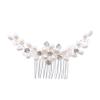 Beaupretty Handmade Bridal Hair Comb Rhinestones and Pearls Elegant Headdress for Weddings and Special Occasions Delicate Design for Women and Girls view 1