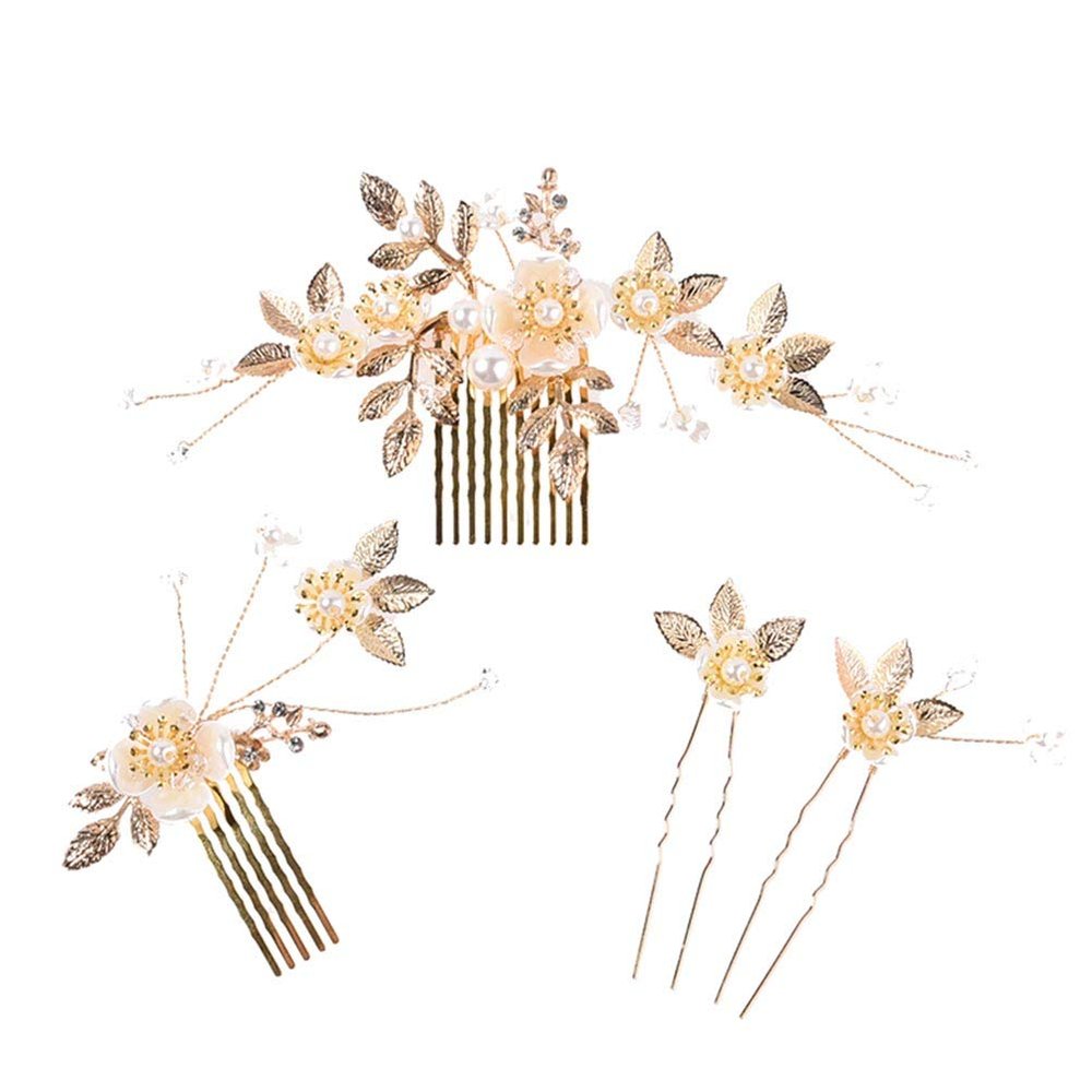 Beaupretty 4pcs Pearl Hairpin Set Elegant Wedding Hair Accessories for Women Delicate Floral Design for Parties Casual Wear and Special Occasions