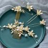 Beaupretty 4pcs Pearl Hairpin Set Elegant Wedding Hair Accessories for Women Delicate Floral Design for Parties Casual Wear and Special Occasions view 3