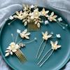 Beaupretty 4pcs Pearl Hairpin Set Elegant Wedding Hair Accessories for Women Delicate Floral Design for Parties Casual Wear and Special Occasions view 4