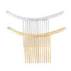 Beaupretty 2pcs Flax Pattern Curving Hair Comb Retro Simple Alloy Headdress Hair Decoration Golden Silver for Women and Girls for Weddings and Special Occasions view 1