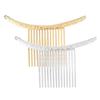 Beaupretty 2pcs Flax Pattern Curving Hair Comb Retro Simple Alloy Headdress Hair Decoration Golden Silver for Women and Girls for Weddings and Special Occasions view 2