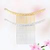 Beaupretty 2pcs Flax Pattern Curving Hair Comb Retro Simple Alloy Headdress Hair Decoration Golden Silver for Women and Girls for Weddings and Special Occasions view 4