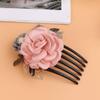 Beaupretty Elegant Double Hair Insert Comb Handmade Flower Shaped Hairpin for Women for Weddings and Special Occasions Korean Versatile Styling Accessory view 2