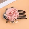 Beaupretty Elegant Double Hair Insert Comb Handmade Flower Shaped Hairpin for Women for Weddings and Special Occasions Korean Versatile Styling Accessory view 3