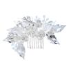 Beaupretty Silver Elegant Floral Hair Comb for Bridal Vintage Rhinestone Flower Headdress Wedding Hair Accessory for Special Occasions and Parties view 1