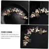 1pc Comb Rhinestone Hair Clip Wedding Hair Decoration Bridal Accessories Pearl Wedding pin Rhinestone Headpiece Pearl Clip Tiara Bride Leaf Alloy Piece view 3