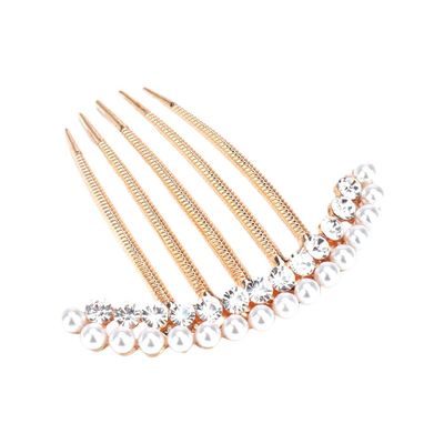 Beaupretty Delicate Bridal Hair Comb Pearl and Rhinestone Inlay for Weddings Elegant Alloy Hairpin Accessory for Brides and Bridesmaids for Special Occasions and Celebrations