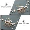Beaupretty Pearl Flower Hair Comb Bridal Hair Accessory Handmade Headdress for Weddings Banquets and Parties Elegant Floral Design for Brides and Special Occasions view 2