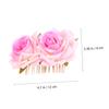 2pcs Hair Comb Floral Hair Headpiece Comb Pin Teasing Combs for Clips Accessories Pink Fork Comb Bridesmaid Flowers view 2