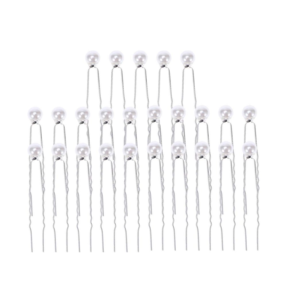 Beaupretty 25pcs Elegant Pearl Hair Pin White Fashion Hair Accessories for Women and Girls for Weddings Parties and Special Occasions