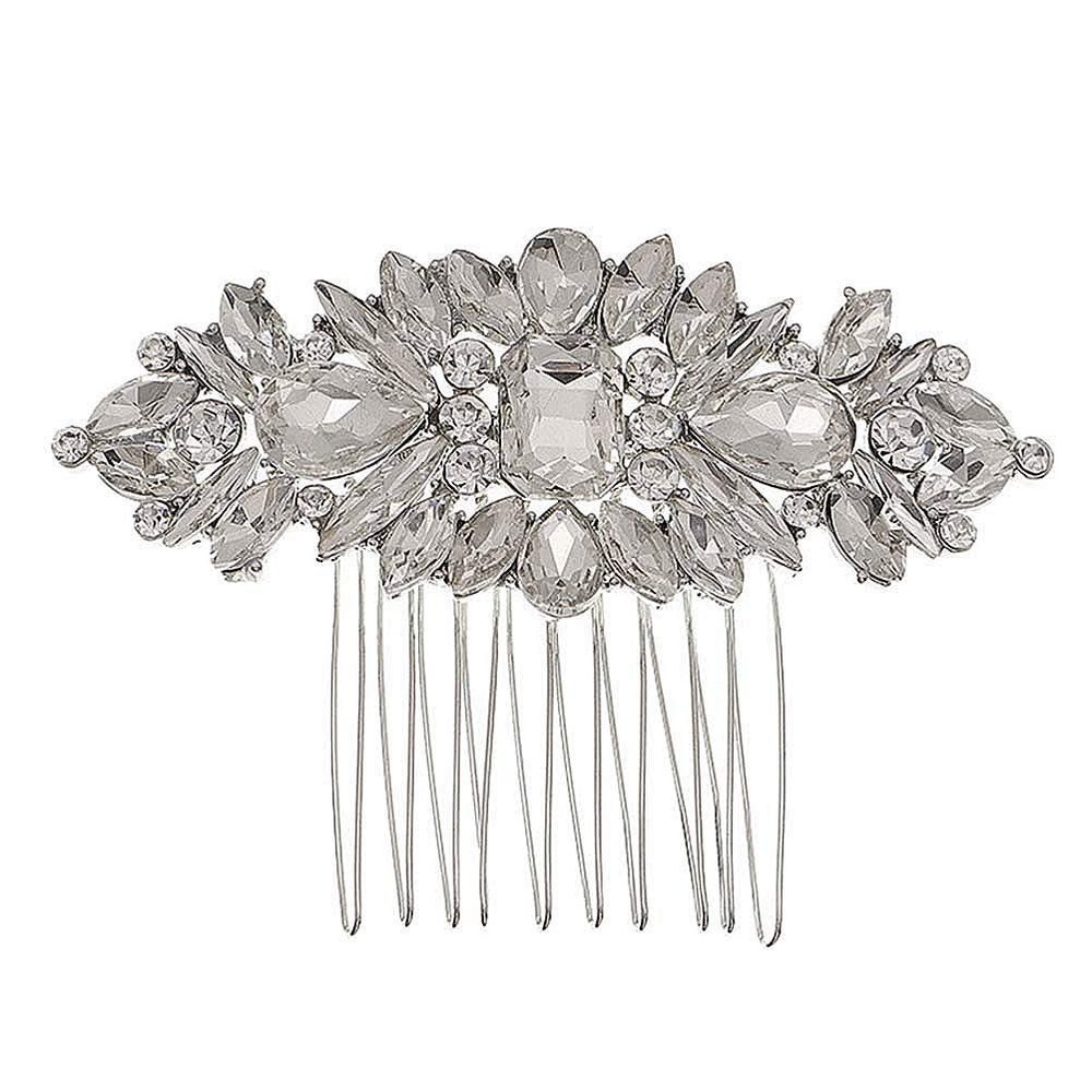 1Pc hair accessories rhinestones decorate diamond Hair up alloy retro ethnic style Horse eye hair comb clip comb hair clip comb Beads diamond headpiece bride Glass