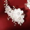 Beaupretty Handmade Cloth Flower Hair Comb Rhinestones Elegant Bridal Headpiece for Weddings and Special Occasions Delicate Hair Accessories for Women and Girls view 4