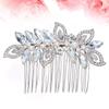 Beaupretty 1pc Elegant Alloy Imitation Crystal Bridal Hair Comb for Women Silver Wedding Accessory Bling Bling Design for Parties and Special Events view 4